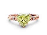 Rose gold Fancy Yellow Heart  Solitaire Twisted Band Prong Set Engagement Ring_61