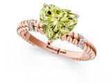 Rose gold Fancy Yellow Heart  Solitaire Twisted Band Prong Set Engagement Ring_62