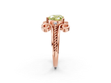 Rose gold Fancy Yellow Heart  Solitaire Twisted Band Scroll Prong Ring_5