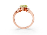 Rose gold Fancy Yellow Heart  Solitaire Twisted Band Scroll Prong Ring_6