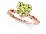 Rose gold Fancy Yellow Heart  Solitaire Twisted Band with Bead Prong Setting_292