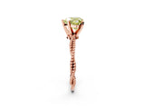 Rose gold Fancy Yellow Heart  Solitaire Twisted Band with Bead Prong Setting_293