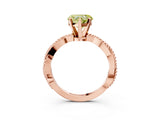 Rose gold Fancy Yellow Heart  Solitaire Twisted Band with Bead Prong Setting_294
