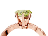 Rose gold Fancy Yellow Heart  Solitaire Twisted Band with Bead Prong Setting_295