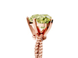 Rose gold Fancy Yellow Heart  Solitaire Twisted Band with Bead Prong Setting_296
