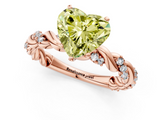 Rose gold Fancy Yellow Heart  Solitaire Twisted Band with Pavé Accents and Four-Prong Setting_4