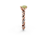 Rose gold Fancy Yellow Heart  Solitaire Twisted Band with Pavé Accents and Four-Prong Setting_5