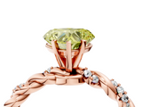 Rose gold Fancy Yellow Heart  Solitaire Twisted Band with Pavé Accents and Four-Prong Setting_7