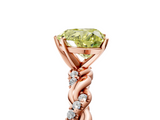 Rose gold Fancy Yellow Heart  Solitaire Twisted Band with Pavé Accents and Four-Prong Setting_8