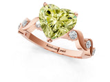 Rose gold Fancy Yellow Heart  Solitaire Twisted Band with Prong Setting 1