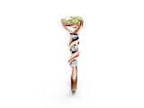 Rose gold Fancy Yellow Heart  Solitaire Twisted Band with Prong Setting 2