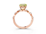 Rose gold Fancy Yellow Heart  Solitaire Twisted Band with Prong Setting 3
