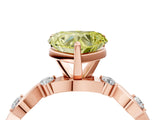 Rose gold Fancy Yellow Heart  Solitaire Twisted Band with Prong Setting 4