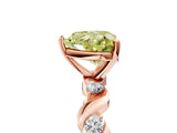 Rose gold Fancy Yellow Heart  Solitaire Twisted Band with Prong Setting 5