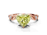 Rose gold Fancy Yellow Heart  Solitaire Twisted Band with Prong Setting