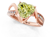 Rose gold Fancy Yellow Heart  Solitaire Twisted Band with Prong Setting_4