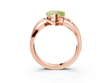 Rose gold Fancy Yellow Heart  Solitaire Twisted Band with Prong Setting_6