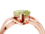 Rose gold Fancy Yellow Heart  Solitaire Twisted Band with Prong Setting_7