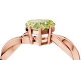 Rose gold Fancy Yellow Heart  Solitaire Twisted Pave Diamond Ring with Four-Prong Setting_104