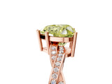 Rose gold Fancy Yellow Heart  Solitaire Twisted Pave Diamond Ring with Four-Prong Setting_105