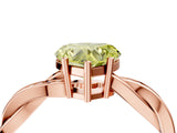 Rose gold Fancy Yellow Heart  Solitaire Twisted Pave Diamond Ring with Four-Prong Setting_16