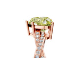 Rose gold Fancy Yellow Heart  Solitaire Twisted Pave Diamond Ring with Four-Prong Setting_17