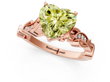 Rose gold Fancy Yellow Heart  Solitaire Vine Band with Milgrain Prong Setting_4