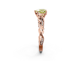 Rose gold Fancy Yellow Heart  Solitaire Vine Band with Milgrain Prong Setting_5