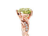 Rose gold Fancy Yellow Heart  Solitaire Vine Band with Milgrain Prong Setting_8