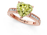 Rose gold Fancy Yellow Heart  Solitaire with Pavé Band and Four-Prong Setting_271