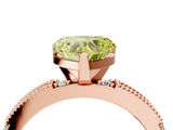 Rose gold Fancy Yellow Heart  Solitaire with Pavé Band and Four-Prong Setting_274