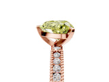Rose gold Fancy Yellow Heart  Solitaire with Pavé Band and Four-Prong Setting_275