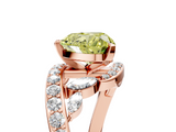 Rose gold Fancy Yellow Heart  Solitaire with Pavé Twist Band and Four-Prong Setting_69