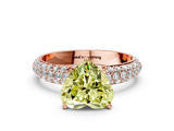 Rose gold Fancy Yellow Heart  Solitaire with Pave Band and Four-Prong Setting_3