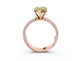 Rose gold Fancy Yellow Heart  Solitaire with Pave Band and Four-Prong Setting_6