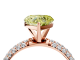 Rose gold Fancy Yellow Heart  Solitaire with Pave Band and Four-Prong Setting_7