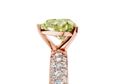 Rose gold Fancy Yellow Heart  Solitaire with Pave Band and Four-Prong Setting_8