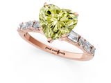 Rose gold Fancy Yellow Heart  Solitaire with Side Baguettes and Channel Set Band_46