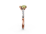 Rose gold Fancy Yellow Heart  Solitaire with Side Baguettes and Channel Set Band_47