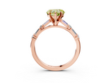 Rose gold Fancy Yellow Heart  Solitaire with Side Baguettes and Channel Set Band_48