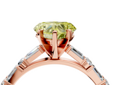 Rose gold Fancy Yellow Heart  Solitaire with Side Baguettes and Channel Set Band_49