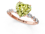Rose gold Fancy Yellow Heart  Solitaire with Side Stones on a Pavé Band and Four-Prong Setting_25