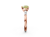 Rose gold Fancy Yellow Heart  Solitaire with Tapered Baguette Side Stones on a Classic Band with Four-Prong Setting_117