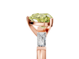 Rose gold Fancy Yellow Heart  Solitaire with Tapered Baguette Side Stones on a Classic Band with Four-Prong Setting_120