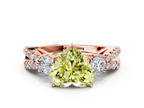 Rose gold Fancy Yellow Heart  Three-Stone Diamond Ring with Pavé Split Shank and Four-Prong Setting_45