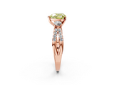 Rose gold Fancy Yellow Heart  Three-Stone Diamond Ring with Pavé Split Shank and Four-Prong Setting_47