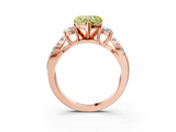 Rose gold Fancy Yellow Heart  Three-Stone Diamond Ring with Pavé Split Shank and Four-Prong Setting_48
