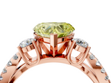 Rose gold Fancy Yellow Heart  Three-Stone Diamond Ring with Pavé Split Shank and Four-Prong Setting_49