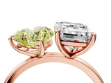 Rose gold Fancy Yellow Heart  and Emerald Cut Toi Moi Ring with Prong Setting_50