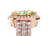 Rose gold Fancy Yellow Marquise -Cut Halo Diamond Ring with Split Shank and Four-Prong Setting_22